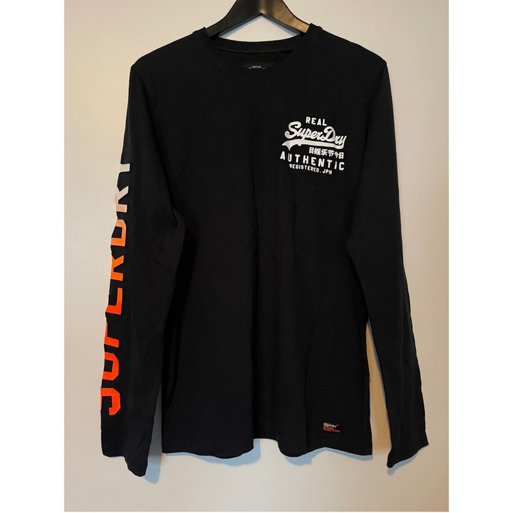Vintage Superdry Logo Classic Long Sleeve Top